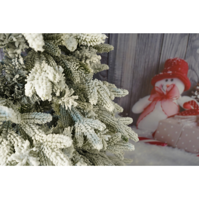 Brad Artificial de Craciun, Flippy, 1.8 m inaltime, Verde, Pulverizat complet alb-tip zapada, Interior/ Exterior, Bogat 512 ramuri [3]