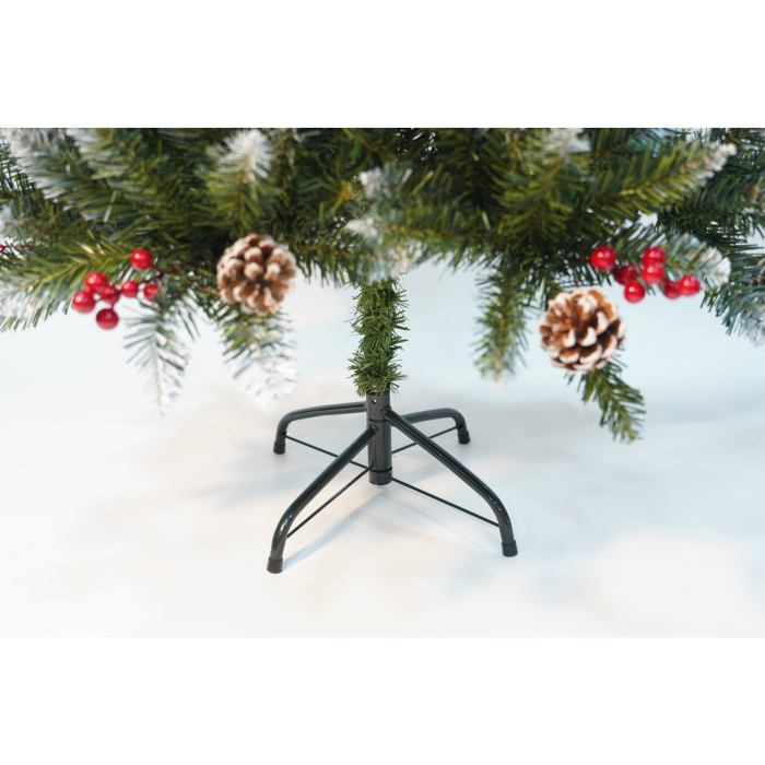 Brad Artificial de Craciun, Flippy, Sectionat pentru Perete/ Colt, 1.50 m inaltime, Verde, Decorat, Diametru Inferior 83 cm, Interior/ Exterior [9]