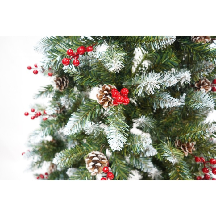 Brad Artificial de Craciun, Flippy, Sectionat pentru Perete/ Colt, 1.80 m inaltime, Verde, Decorat, Diametru Inferior 95 cm, Interior/ Exterior [17]