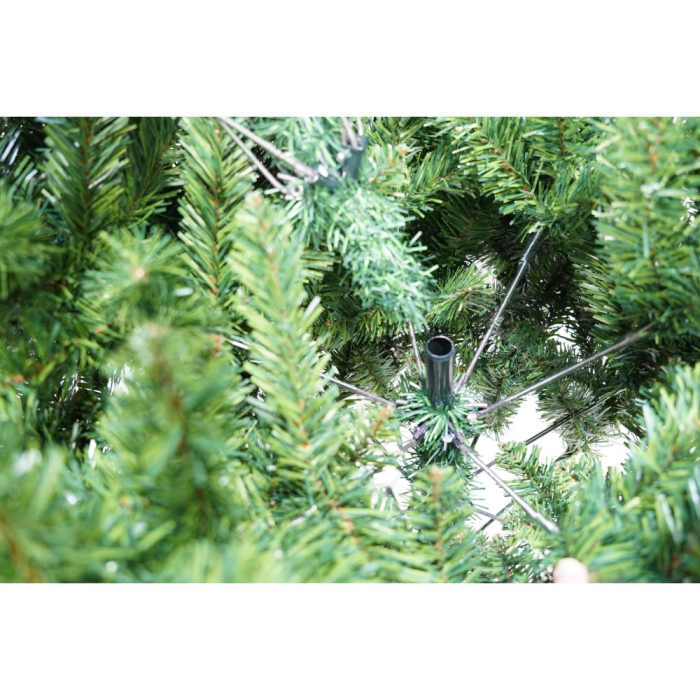 Brad artificial de Craciun tip pin, pentru interior/exterior, inaltime 210 cm, diametru 125 cm, 980 ramuri, Flippy, verde, suport metalic inclus [3]