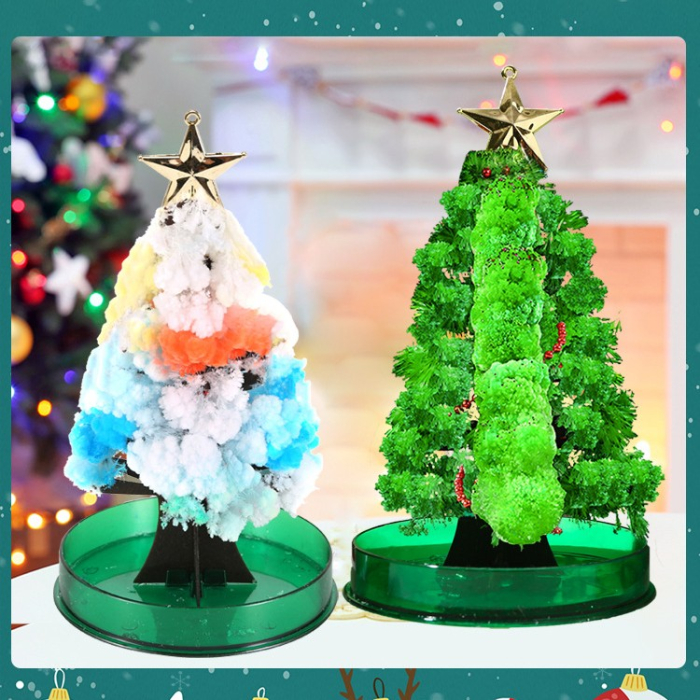 Brad Copac de Hartie Infloritor pe Apa, Flippy, Jucarie Brad Magic Infloritor de Craciun, Crestere Lenta in 8-24 h, Decoratiune de Craciun, 16.5 x 9.5 x 9.5 cm, Verde [2]