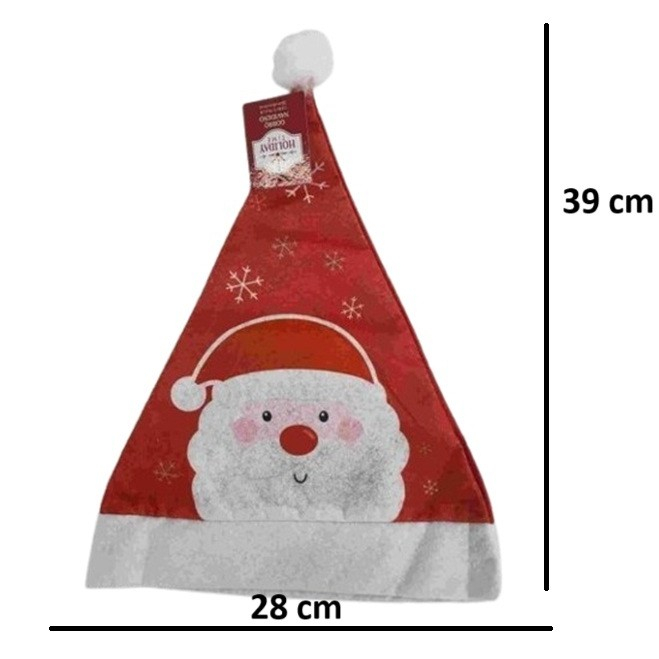 Caciula de Mos Craciun, Flippy, Model 1 Mos Craciun cu Fulgi de Zapada, Marime Universala, Material Textil, 28 x 39 cm, Alb/Rosu [1]