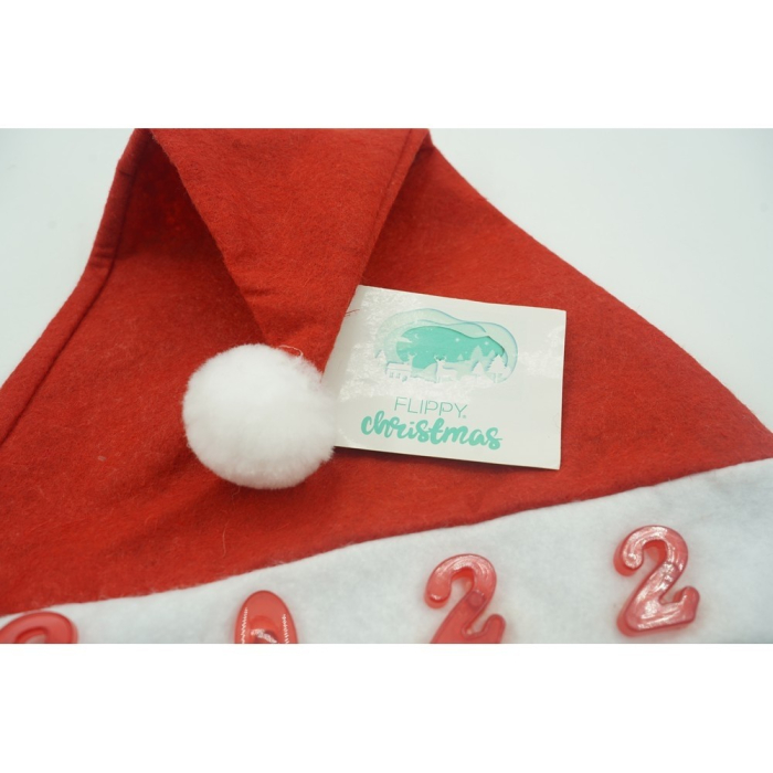 Caciulita de Mos Craciun,Flippy, cu inscriptie 2022 si led, rosie, marime universala, poliester [3]