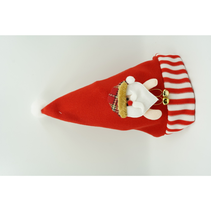 Caciulita de Mos Craciun, Flippy,cu ornament de Mos Craciun, rosie, marime universala, material textil [3]