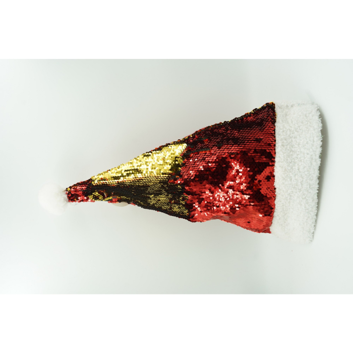 Caciulita de Mos Craciun, Flippy,cu strasuri, in 2 culori, rosie - aurie, marime universala, material textil [2]