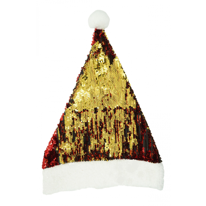 Caciulita de Mos Craciun, Flippy,cu strasuri, in 2 culori, rosie - aurie, marime universala, material textil [1]