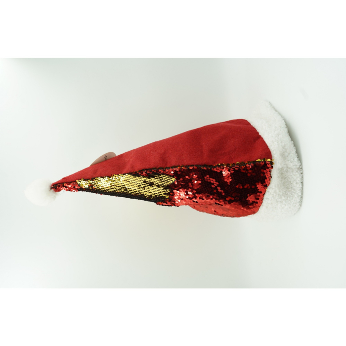 Caciulita de Mos Craciun, Flippy,cu strasuri, in 2 culori, rosie - aurie, marime universala, material textil [4]