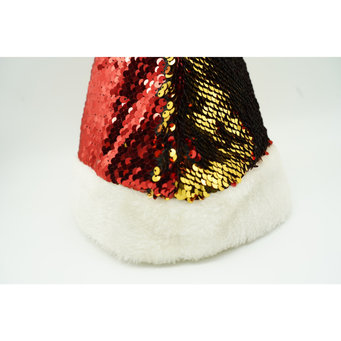 Caciulita de Mos Craciun, Flippy,cu strasuri, in 2 culori, rosie - aurie, marime universala, material textil [5]
