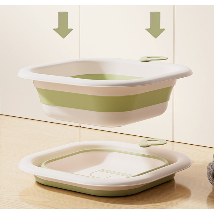 Cada Pliabila pentru Baie pentru Copii , Cadita pentru Bebelusi, Model Patrat pentru Fundulet, Verde, 30x30x3.5 cm, 3.5 L [9]