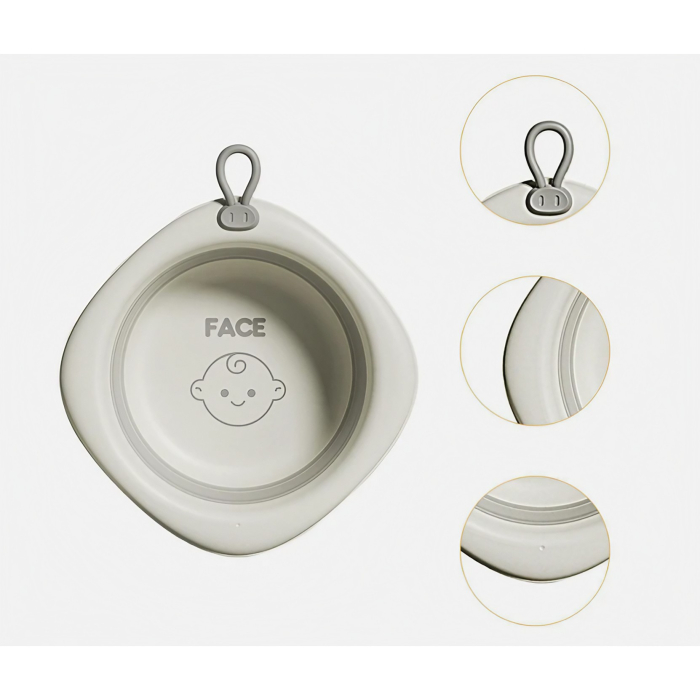 Cada Pliabila pentru Baie pentru Copii , Cadita pentru Bebelusi, Model Romb pentru Fata, Gri, 31.5x31.5x3.5 cm, 3L [3]