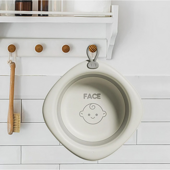 Cada Pliabila pentru Baie pentru Copii , Cadita pentru Bebelusi, Model Romb pentru Fata, Gri, 31.5x31.5x3.5 cm, 3L [2]