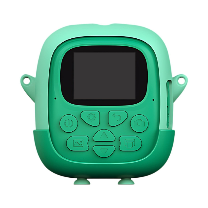 Camera Instantanee pentru Copii, Flippy, cu Functie de Printare, Cablu USB-C, Bluetooth, Compatibil iOS/Android, Camera Frontala + Selfie, Model Iepure, Snur Inclus, Verde [4]
