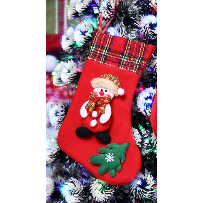 Ciorap Cadouri, culoare rosie, imprimeu om de zapada, marimea 15x28 cm, Flippy [3]