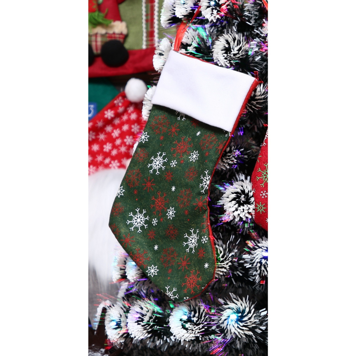 Ciorap Cadouri, culoare verde,imprimeu sclipici -fulg, marimea 20x33cm, Flippy [2]