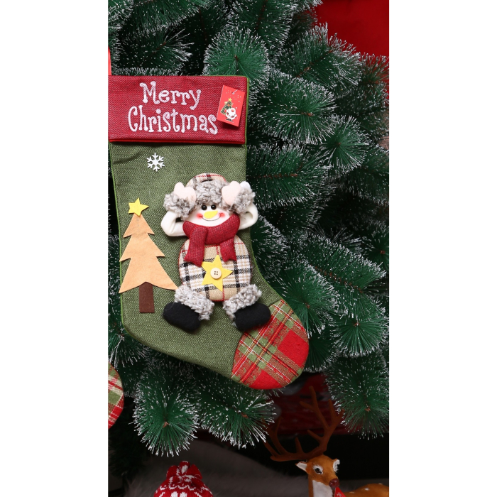 Ciorap Cadouri,Flippy,cu model elf,verde, marimea 20x40 cm, textil, interior [2]