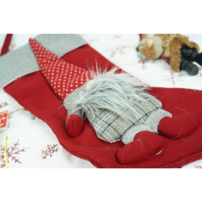 Ciorap Cadouri, Flippy, cu model Mos Craciun,rosu, marimea 20x40 cm, textil, interior [2]