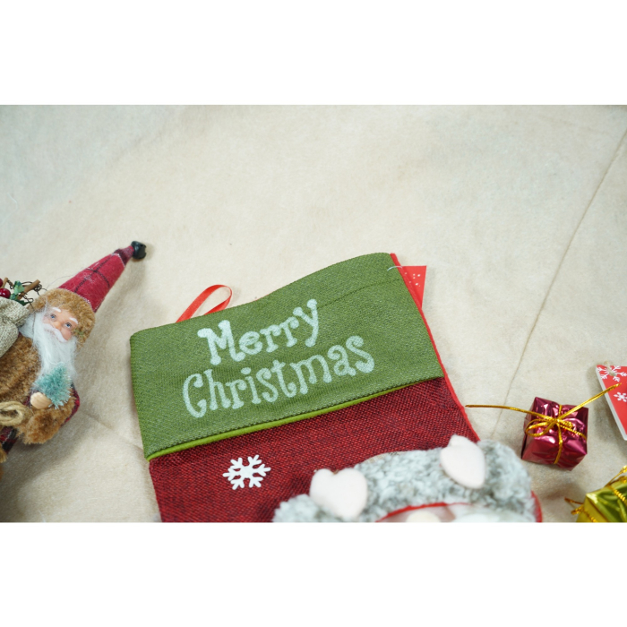 Ciorap Cadouri,Flippy, cu model Mos Craciun, rosu, marimea 20x40 cm, textil, interior [4]