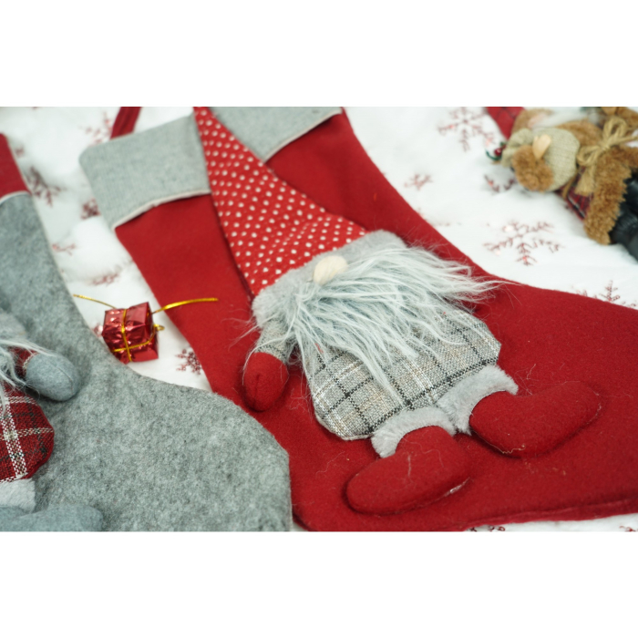 Ciorap Cadouri, Flippy, cu model Mos Craciun,rosu, marimea 20x40 cm, textil, interior [4]