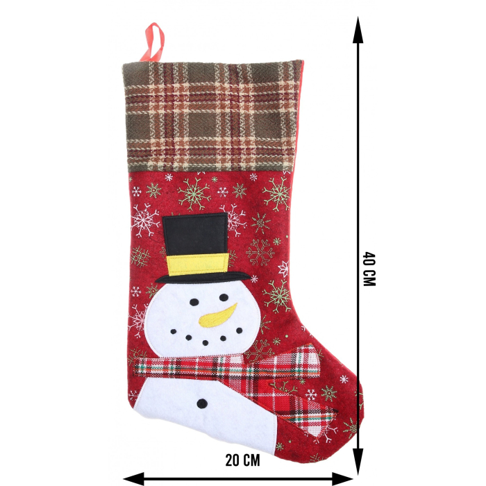 Ciorap Cadouri,Flippy,cu model om de zapada, rosu, marimea 20x40 cm, textil, interior [5]