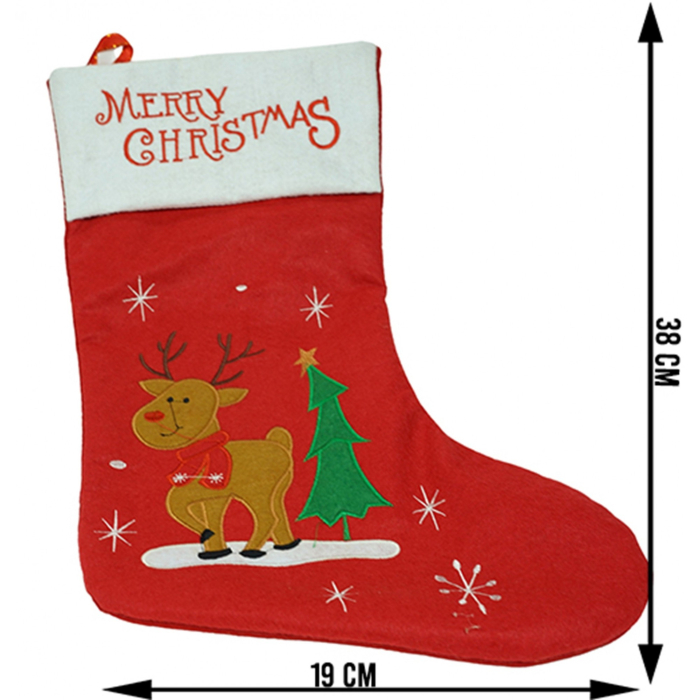 Ciorap Cadouri,Flippy,cu model ren,rosu, marimea 19x38 cm, textil, interior [5]