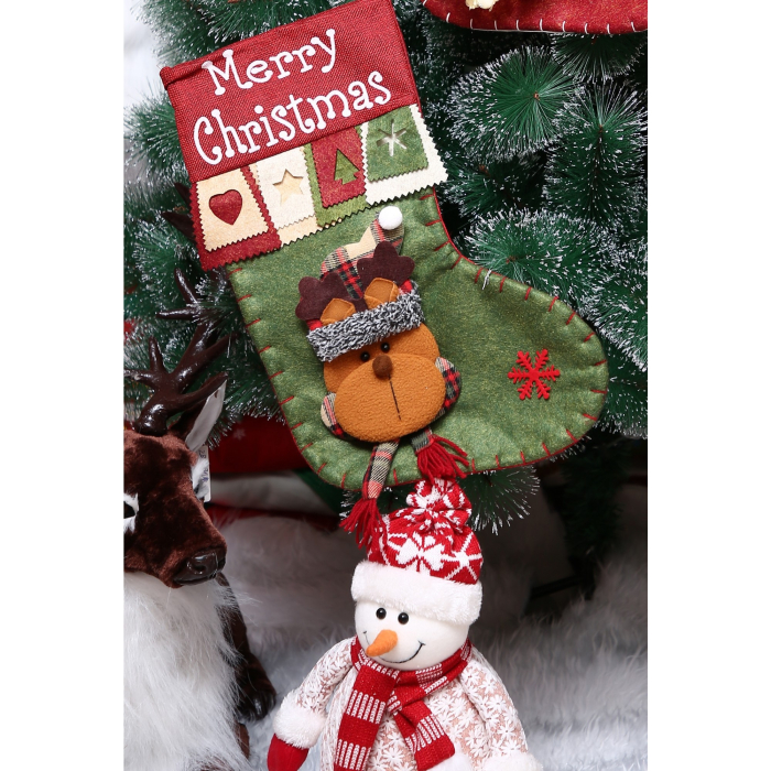 Ciorap Cadouri, Flippy,cu model ren,verde, marimea 20x40 cm, textil, interior [3]