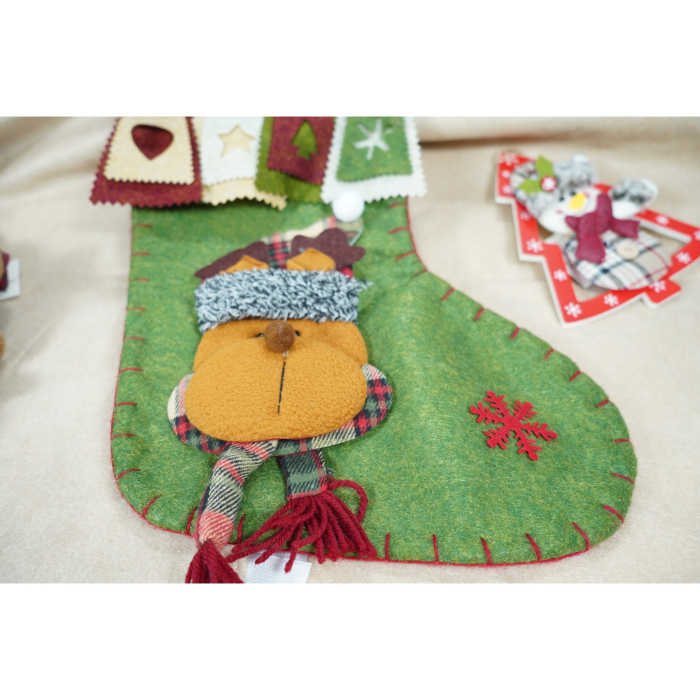 Ciorap Cadouri, Flippy,cu model ren,verde, marimea 20x40 cm, textil, interior [2]