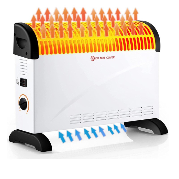 Convector Electric Clasic, Flippy, 2000W, 3 Trepte de Putere, Termostat, 53x19.8x38 cm, Alb [7]