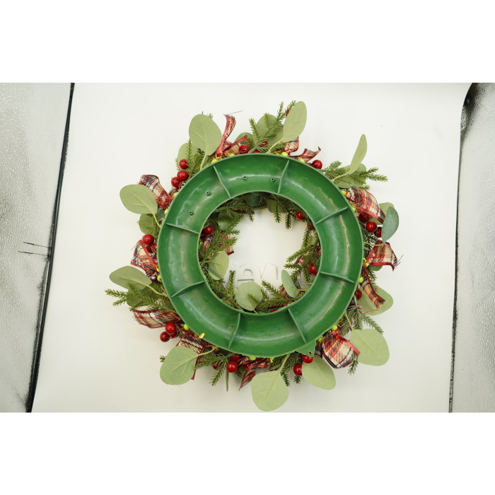 Coronita de Craciun pentru usa, Multicolor, 40 cm, PVC, Artificiala, Decorata, cu LED, Interior/Exterior, Flippy [4]