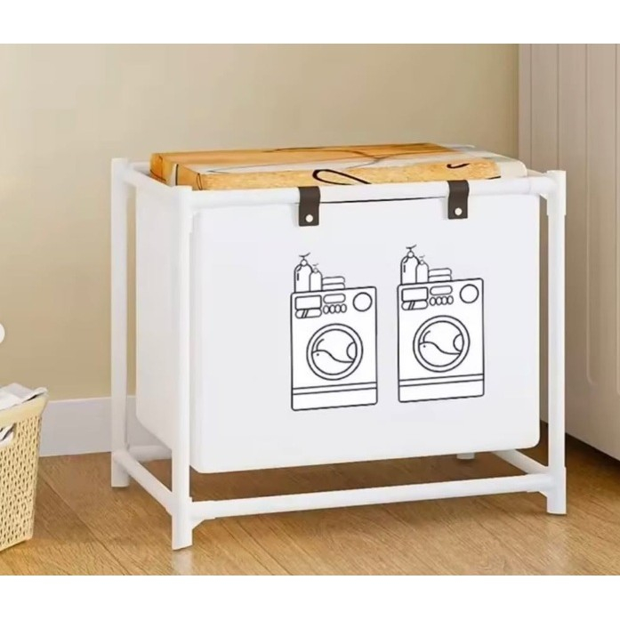 Cos de Rufe , 1 Cos, Cadru de Otel Inoxidabil, 97 x 44 x 57 cm, Alb [2]