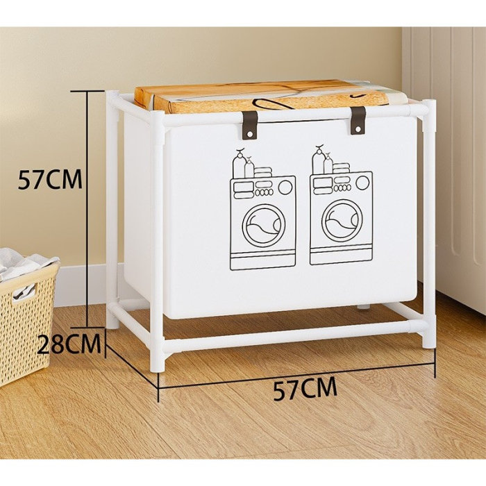 Cos de Rufe , 1 Cos, Cadru de Otel Inoxidabil, 97 x 44 x 57 cm, Alb [3]