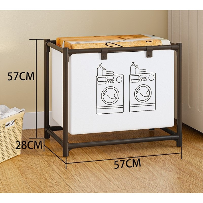 Cos de Rufe , 1 Cos, Cadru de Otel Inoxidabil, 97 x 44 x 57 cm, Negru [2]