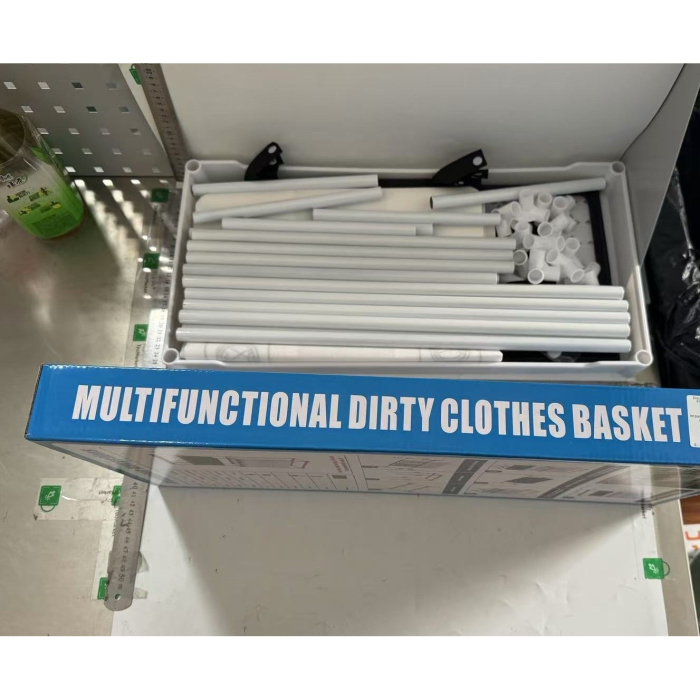 Cos de Rufe , 3 Rafturi, 4 Cosuri, Cadru de Otel Inoxidabil, 123x28x57 cm, 123x44x57 cm, Alb [4]