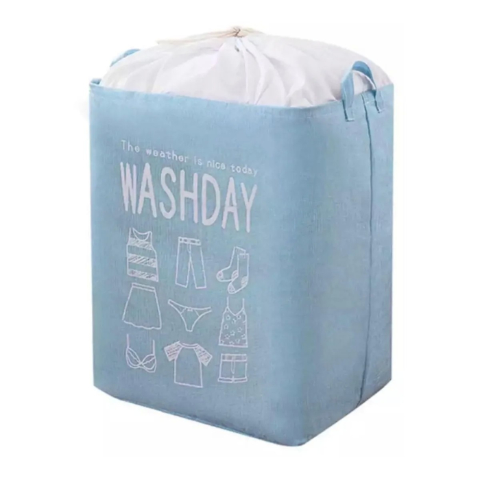 Cos de rufe , 72 L, Textil, 30x40x60 cm, Albastru, Cu imprimeu [4]