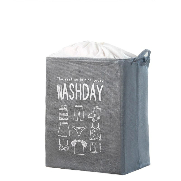 Cos de Rufe , 72 L, Textil, 30x40x60 cm, Gri, Cu Imprimeu [4]