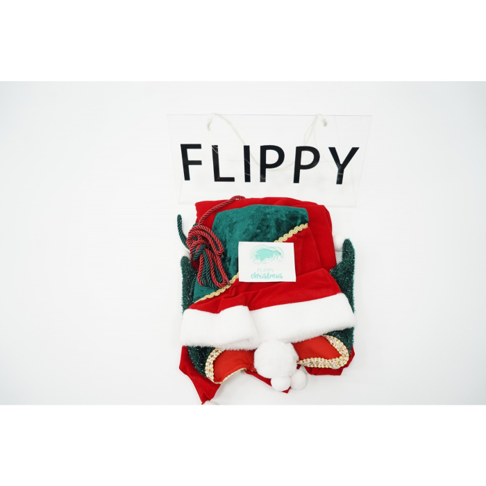 Costum Craciun, Flippy, Fete, Spiridus, rosu, 10 - 13 ani, catifea [5]