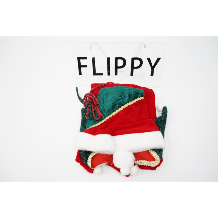 Costum Craciun, Flippy, Spiridus, rosu, 7 - 9 ani, catifea [5]