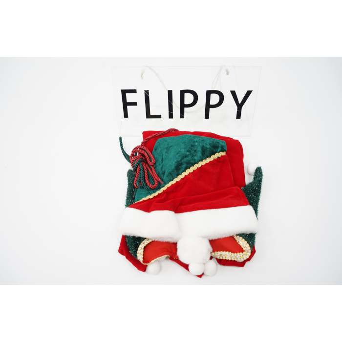 Costum Craciun pentru Fetite, Flippy, Spiridus, rosu, 4 - 6 ani, catifea [3]