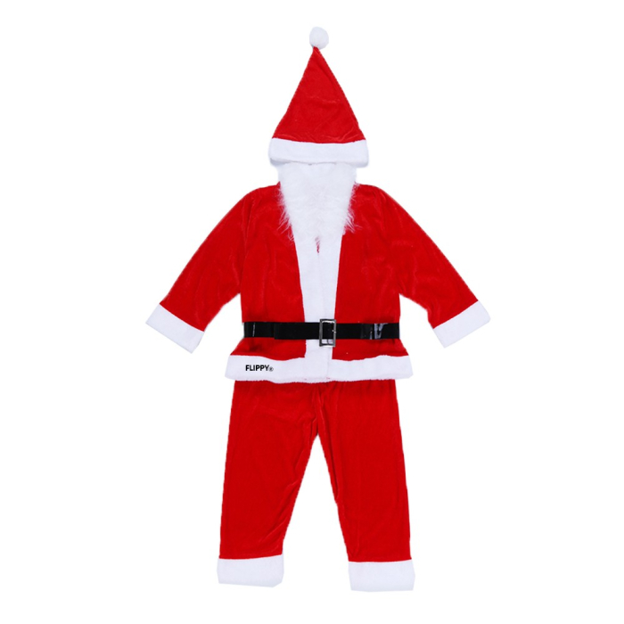 Costum Mos Craciun Flippy® Baiat, 4-6 ani, 5 piese, Catifea [2]