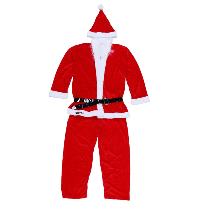 Costum Mos Craciun Flippy® Barbat, Adult, 5 piese, Catifea [2]