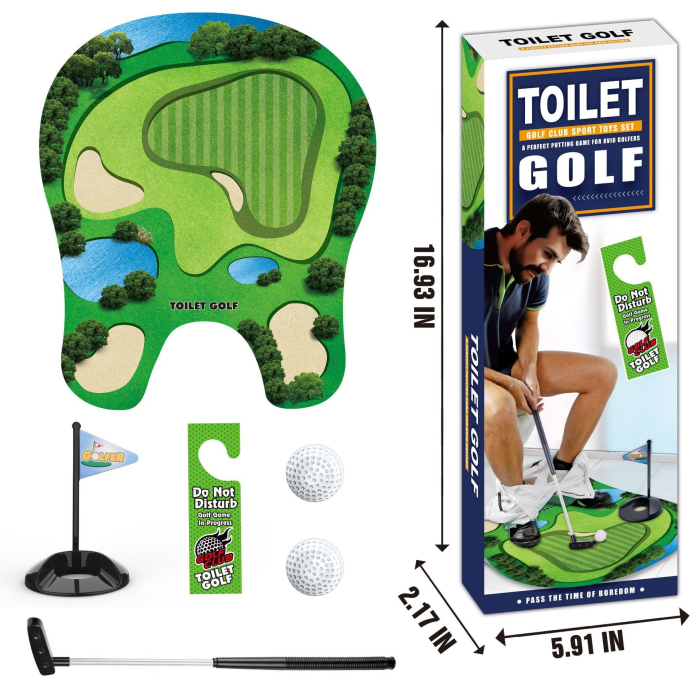 Covoras de Baie , Model Teren de Golf, Interactiv, +14 Ani, din PVC, 80 x 69 cm, Verde [4]