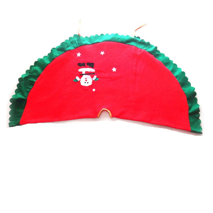 Covoras pentru Bradul de Craciun, Flippy, din Tesatura Pufoasa, cu Fundite de Prindere, Model Mos Craciun, Rosu/ Verde, Diametru 90 cm [4]