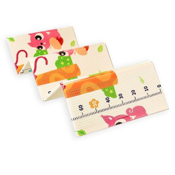 Covoras pentru Copii, Flippy, cu 2 Fete, Model Maimute/Indieni, din XPE+PE, Impermeabil, Antiderapant, Protectie Termica, +3 Luni, Pliabil, 150 x 200 x 1 cm, Multicolor [3]