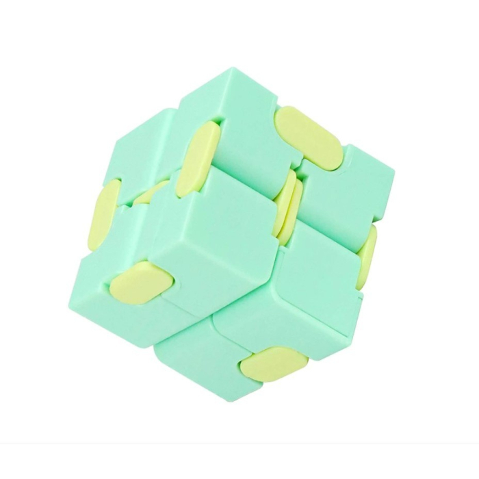 Cub antistres, Fidget Toy, Infinity Magic Cube, Verde/Galben, 4x4x4 cm [4]