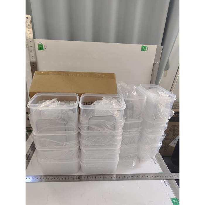 Cutii de depozitare alimente, Flippy, Set din 16 Cutii pentru Condimente, Cereale, Cutii pentru Bucatarie, din Plastic PP, Cutii Alimentare, Diferite Dimensiuni, Transparente [4]