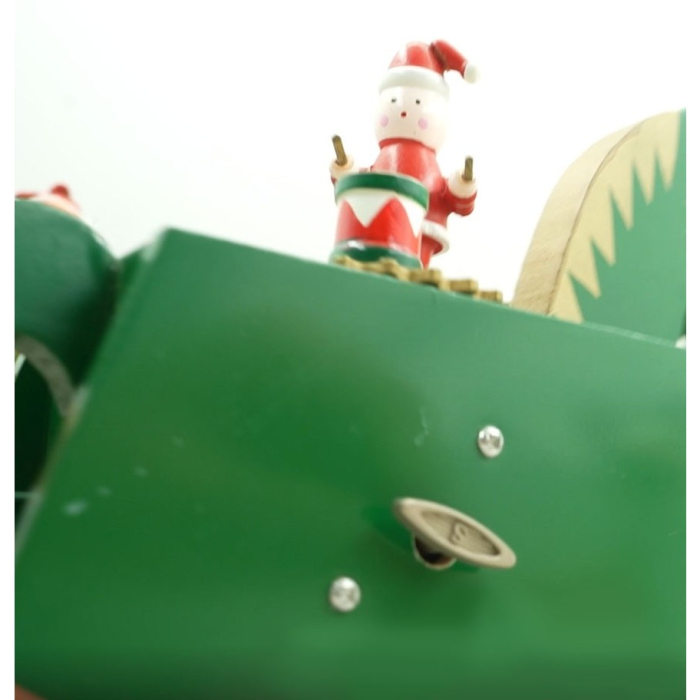 Cutiuta muzicala decorata de Craciun, Ponei, Verde, din Lemn, 18 cm x 25 cm, Interior, Flippy [4]