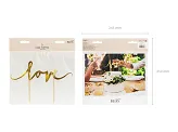 Decor pentru tort cu tematică Love, auriu, 17 cm [2]
