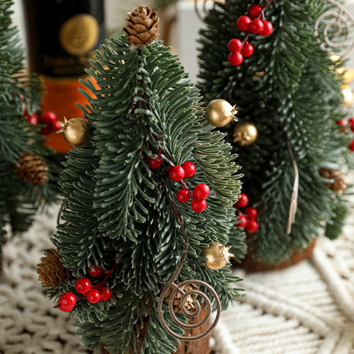 Decoratiune Craciun pentru Masa, Flippy, Ornament de Decor Model Brad de Craciun de Dimensiuni Mici, pentru Birou si Interior, din Plastic 30 x 15 x 15 cm, Verde [3]