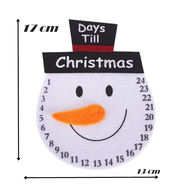 Decoratiune de Craciun Flippy, Advent calendar, numara zilele pana la Craciun, model Om de Zapada, material poliester, 17 x 13 cm, alb [2]