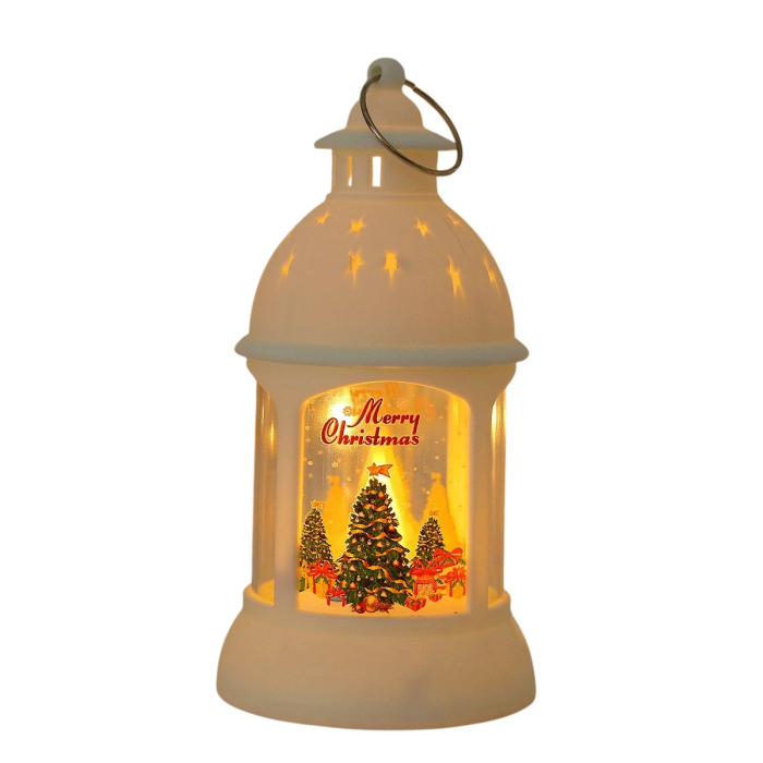 Decoratiune de Craciun, Flippy, Model Sfesnic de Birou, Brad de Craciun, din Plastic, cu Inel de Agatat, 6.8 x 13.5 x 2 cm, Alb [6]