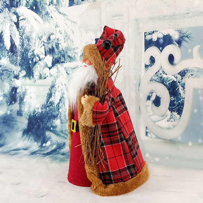 Decoratiune de Craciun, Flippy, Mos Craciun Rotativ, din Plastic/Poliester, 31 x 14 x 12 cm, cu Lumini si Sunete, Rosu [2]